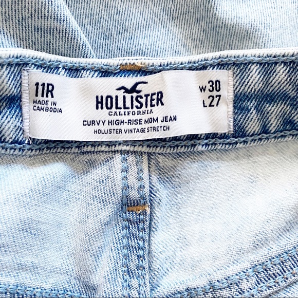 NEW Hollister Vintage Stretch CURVY ULTRA HIGH-RISE MOM JEANS Light Destroyed - Picture 7 of 11